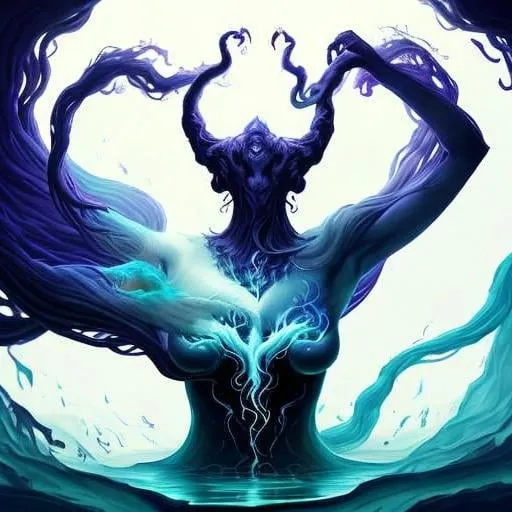 Prompt: 64k resolution. Create a symbolic image representing the player's floating arms merging with the beastly form of Arcana. The top part should depict the ethereal arms, while the bottom part should portray the formidable, otherworldly beast. These two elements should blend seamlessly into a single, harmonious symbol. The image should capture the mysterious connection between the player and Arcana, hinting at their intertwined destinies.