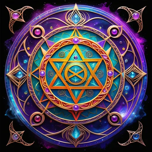 Prompt: (magick hypersigil), vibrant colors, intricate symbol designs, ethereal backdrop of cosmic elements, energy swirling, aura of positivity and transformation, mysterious and enchanted atmosphere, emotive symbolism of reconciliation and apology, manifestation of abundance, intertwining themes of healing and prosperity, high quality, ultra-detailed, captivating visual storytelling.