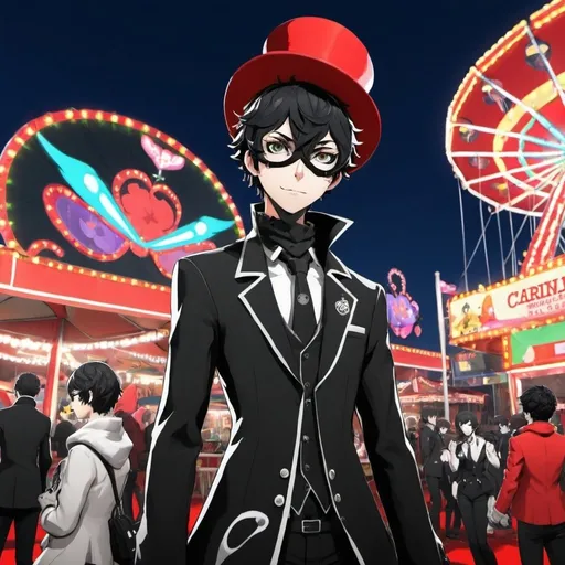 Prompt: A persona 5 style carnival
