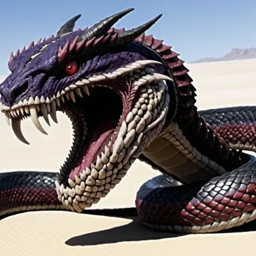 Prompt: giant fantasy desert devil snake inspired by creatures from the movie, Dune, and Berserk in a Berserk style
