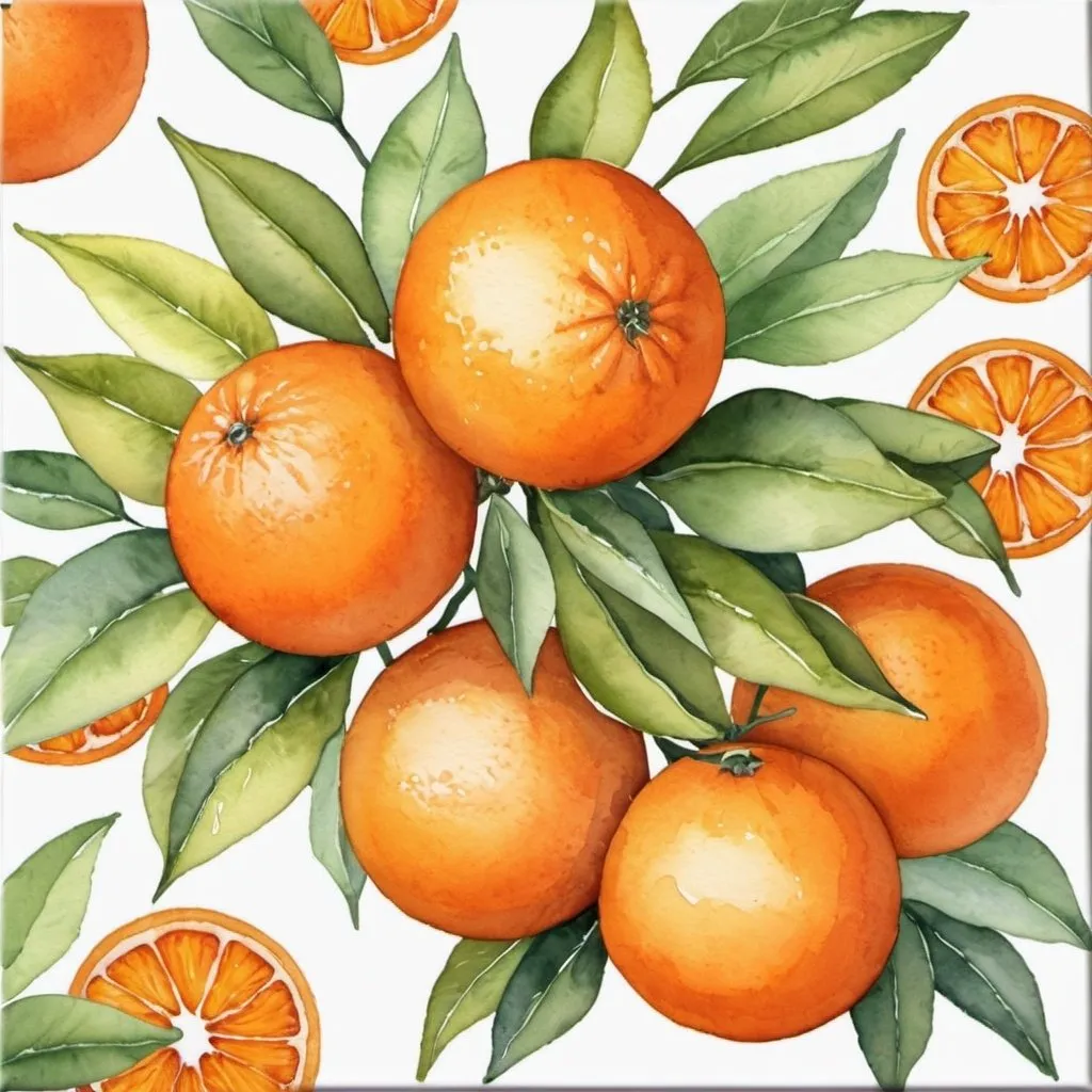 Prompt: Watercolour oranges --tile
