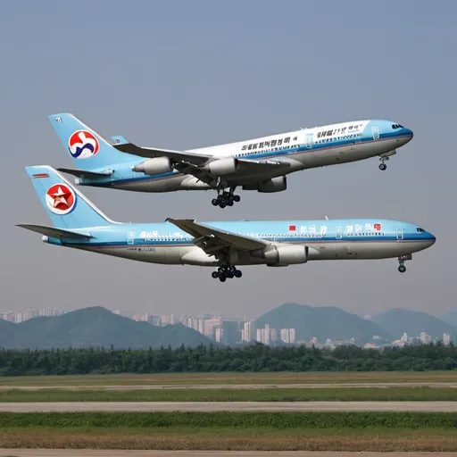 Prompt: north korean airlines flying


