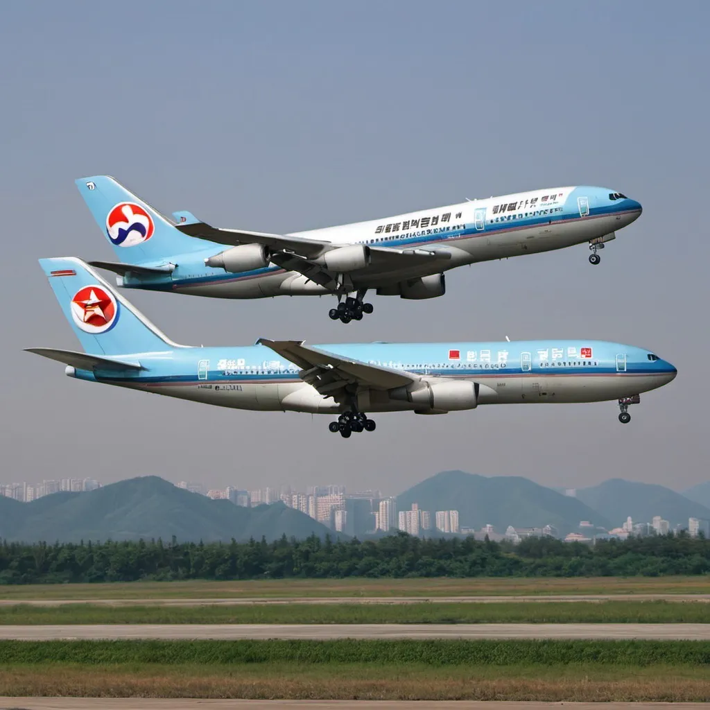 Prompt: north korean airlines flying


