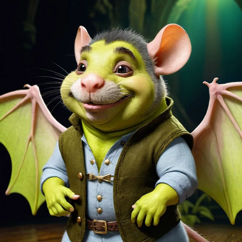 Prompt: drake rat shrek fairy

