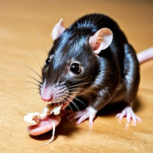 Prompt: rat eating toenails
