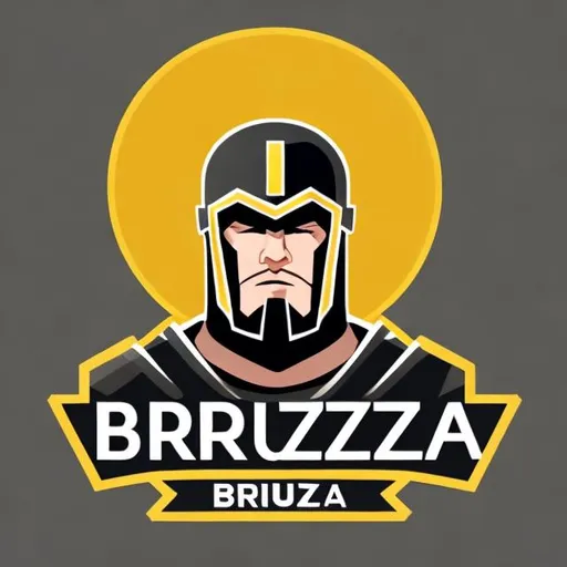 Prompt: Create a logo for a graphic designer with the name Bruza on it and a gladiator helmet. Make it original and simple in the same time. 