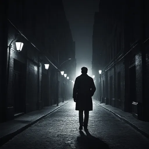 Prompt: A man how walk lonely in a dark city