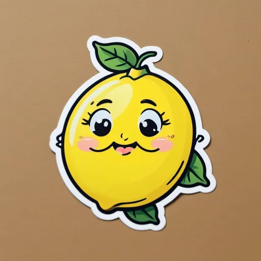 Prompt: cartoon lemon face sticke