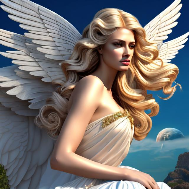 Prompt: HD 4k 3D 8k professional modeling photo hyper realistic beautiful  women ethereal greek goddesses of the wind
different colored hair gorgeous face flowing gowns in the wind jewelry tiaras angel wings full body surrounded by ambient glow hd landscape beautiful winged goddesses on clouds

