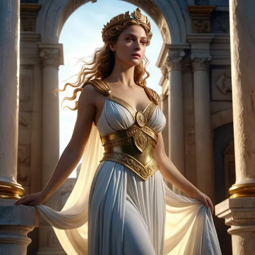 Prompt: HD 4k 3D 8k professional modeling photo hyper realistic beautiful woman enchanted Classical Roman Princess, ethereal greek goddess, full body surrounded by ambient glow, magical, highly detailed, intricate, beautiful Tsarist Russia, outdoor landscape, highly realistic woman, high fantasy background, elegant, mythical, surreal lighting, majestic, goddesslike aura, Annie Leibovitz style 

