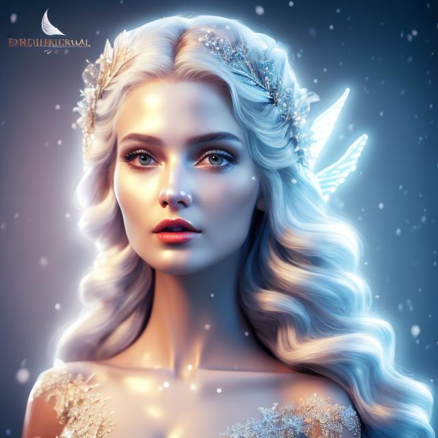 Prompt: HD 4k 3D 8k professional modeling photo hyper realistic beautiful woman ethereal greek goddess pixie of snow
silver hair gorgeous face mixed skin winter gown winter jewelry snow crown pixie wings full body surrounded by ambient glow hd landscape snow castle

