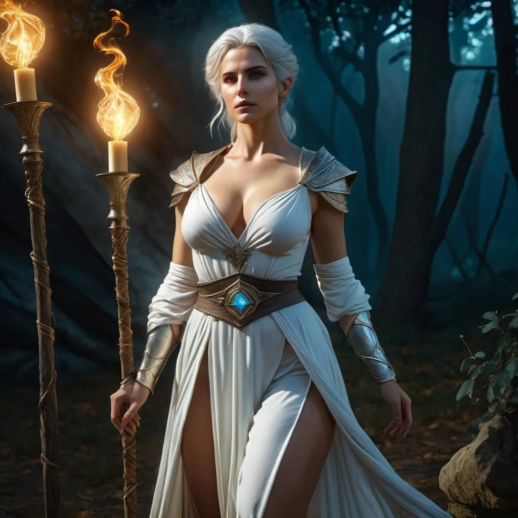 Prompt: HD 4k 3D 8k professional modeling photo hyper realistic beautiful woman enchanted Sorceress Ciri of Cintra, ethereal greek goddess, full body surrounded by ambient glow, magical, highly detailed, intricate, Lady of Space and Time, The Witcher, outdoor  landscape, high fantasy background, elegant, mythical, surreal lighting, majestic, goddesslike aura, Annie Leibovitz style 


