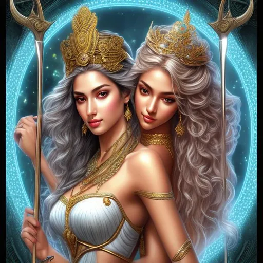 Prompt: HD 4k 3D, hyper realistic, professional modeling, ethereal Greek goddesses of archery, different colored hair, different colored skin, gorgeous faces, gorgeous archers armor,  jewelry and crowns, full body, ambient glow, archery, nymphs, landscape, detailed, elegant, ethereal, mythical, Greek, goddess, surreal lighting, majestic, goddesslike aura