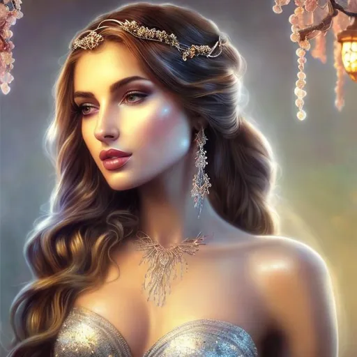 Prompt: HD 4k 3D, hyper realistic, professional modeling, ethereal Greek goddess of drunkeness, silver ombre hair, tan skin, gorgeous face, gorgeous grapevine dress, rustic jewelry and vine diadem, full body, ambient glow, wine and grape festival, landscape, detailed, elegant, ethereal, mythical, Greek, goddess, surreal lighting, majestic, goddesslike aura