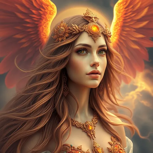 Prompt: Ancient Primordial Goddess of the Dawn, sun and sky, phoenix, pre-Raphaelite time-lapse motion blur, High resolution, detailed portrait, ethereal atmosphere, flowing hair, captivating eyes, cosmic mystical aura, vibrant colors, soft lighting, professional, digital painting, enchanting presence, fantasy, dreamy, female, mystical, detailed hair, captivating gaze, professional lighting, hyper realistic, HD 4k 3D, professional modeling, ethereal, gorgeous face, ambient divine glow, detailed and intricate, elegant, ethereal, mythical, goddess, radiant lighting,