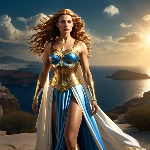 Prompt: HD 4k 3D 8k professional modeling photo hyper realistic beautiful woman enchanted Superheroine Princess Projectra, ethereal greek goddess, full body surrounded by ambient glow, magical, highly detailed, intricate, beautiful superher style, magic powers, illusions, outdoor landscape, highly realistic woman, high fantasy background, elegant, mythical, surreal lighting, majestic, goddesslike aura, Annie Leibovitz style 

