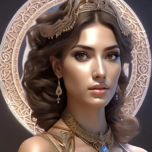 Prompt: HD 4k 3D, hyper realistic, professional modeling, ethereal Greek goddesses of archery, different colored hair, different colored skin, gorgeous faces, gorgeous archers armor,  jewelry and crowns, full body, ambient glow, archery, nymphs, landscape, detailed, elegant, ethereal, mythical, Greek, goddess, surreal lighting, majestic, goddesslike aura