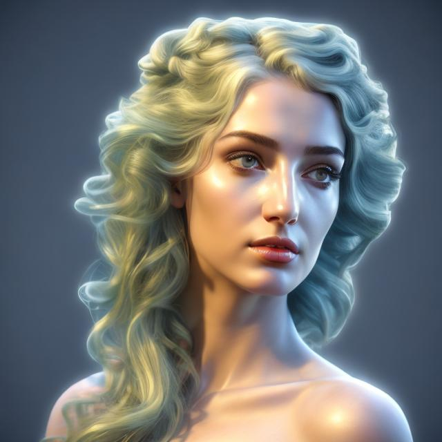 Prompt: HD 4k 3D, hyper realistic, professional modeling, ethereal  Greek goddess of elm trees, blue hair, mixed skin, gorgeous face, gorgeous tree dress, tree jewelry and elm crown, full body, ambient glow, elm tree nymph, landscape, detailed, elegant, ethereal, mythical, Greek, goddess, surreal lighting, majestic, goddesslike aura