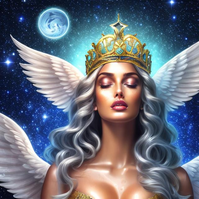 Prompt: HD 4k 3D, hyper realistic, professional modeling, ethereal Greek goddesses of the stars and rain, bright hair, gorgeous faces, gorgeous shiny gowns,  jewelry and crowns, angel wings, full body, ambient starlight glow, cosmic starlight in night sky, dazzling light, landscape, detailed, elegant, ethereal, mythical, Greek, goddess, surreal lighting, majestic, goddesslike aura