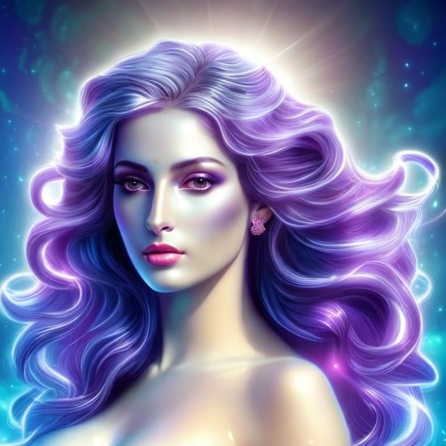Prompt: HD 4k 3D, hyper realistic, professional modeling, ethereal Greek goddess of morning washing, dark purple ombre hair, white skin, gorgeous face, sparkling jewelry and headband, full body, ambient glow of morning, alluring sun goddess of bathing, washing, detailed, elegant, ethereal, mythical, Greek, goddess, surreal lighting, majestic, goddesslike aura