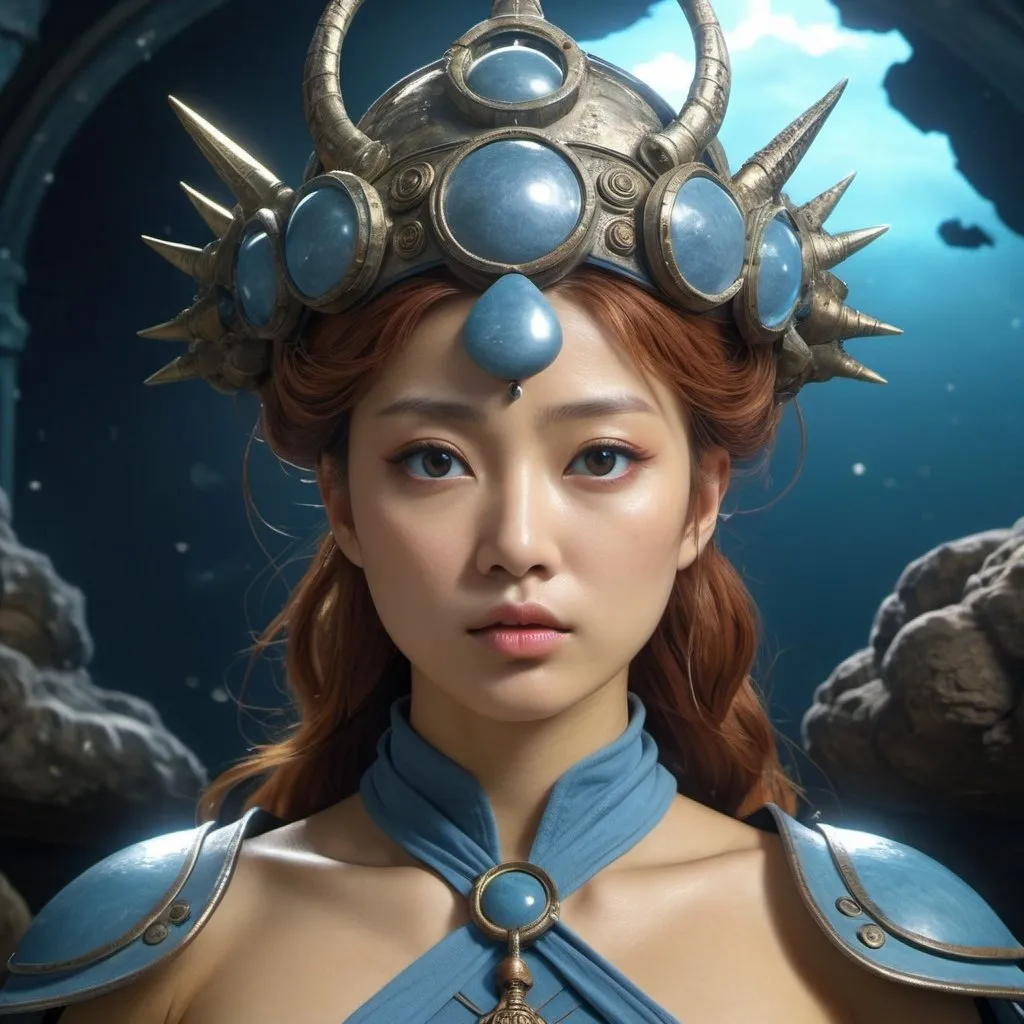 Prompt: HD 4k 3D, hyper realistic, professional modeling, enchanted Japanese post apocalyptic Princess - Nausicaa, fierce, beautiful, magical, sci-fi, high fantasy background, detailed, highly realistic woman, elegant, ethereal, mythical, Greek goddess, surreal lighting, majestic, goddesslike aura, Annie Leibovitz style 