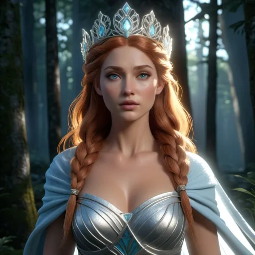 Prompt: HD 4k 3D, hyper realistic, professional modeling, enchanted Nordic Princess, Anna, beautiful, magical, strong, Nordic Wilderness, detailed, elegant, ethereal, mythical, Greek goddess, surreal lighting, majestic, goddesslike aura