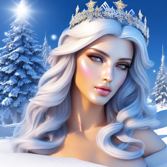 Prompt: HD 4k 3D 8k professional modeling photo hyper realistic beautiful woman ethereal greek goddess pixie of snow
silver hair gorgeous face mixed skin winter gown winter jewelry snow crown pixie wings full body surrounded by ambient glow hd landscape snow castle

