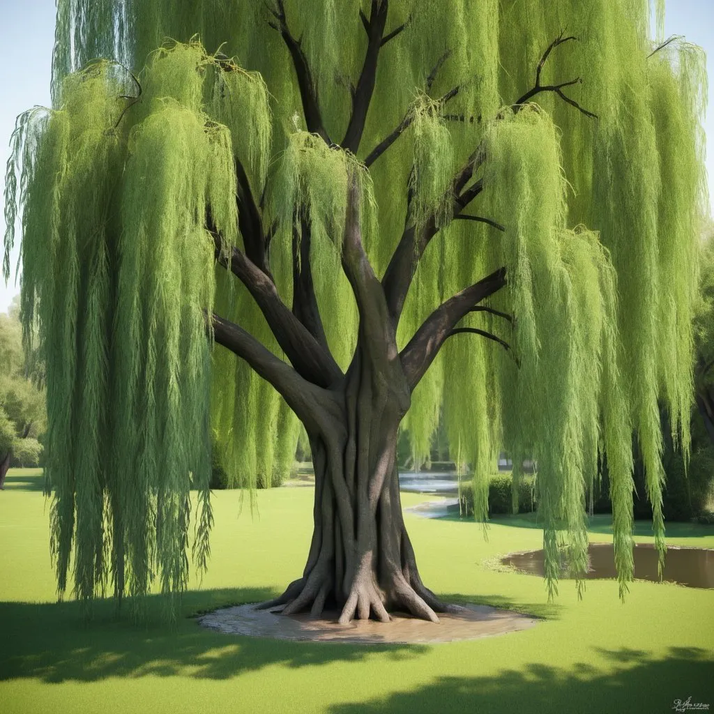 Prompt: Weeping Willow tree 2D