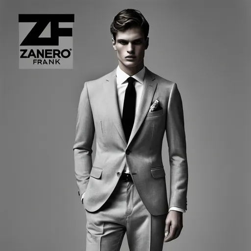 Prompt: Men’s fashion brand ad with the brand name called (Zanero - Frank)