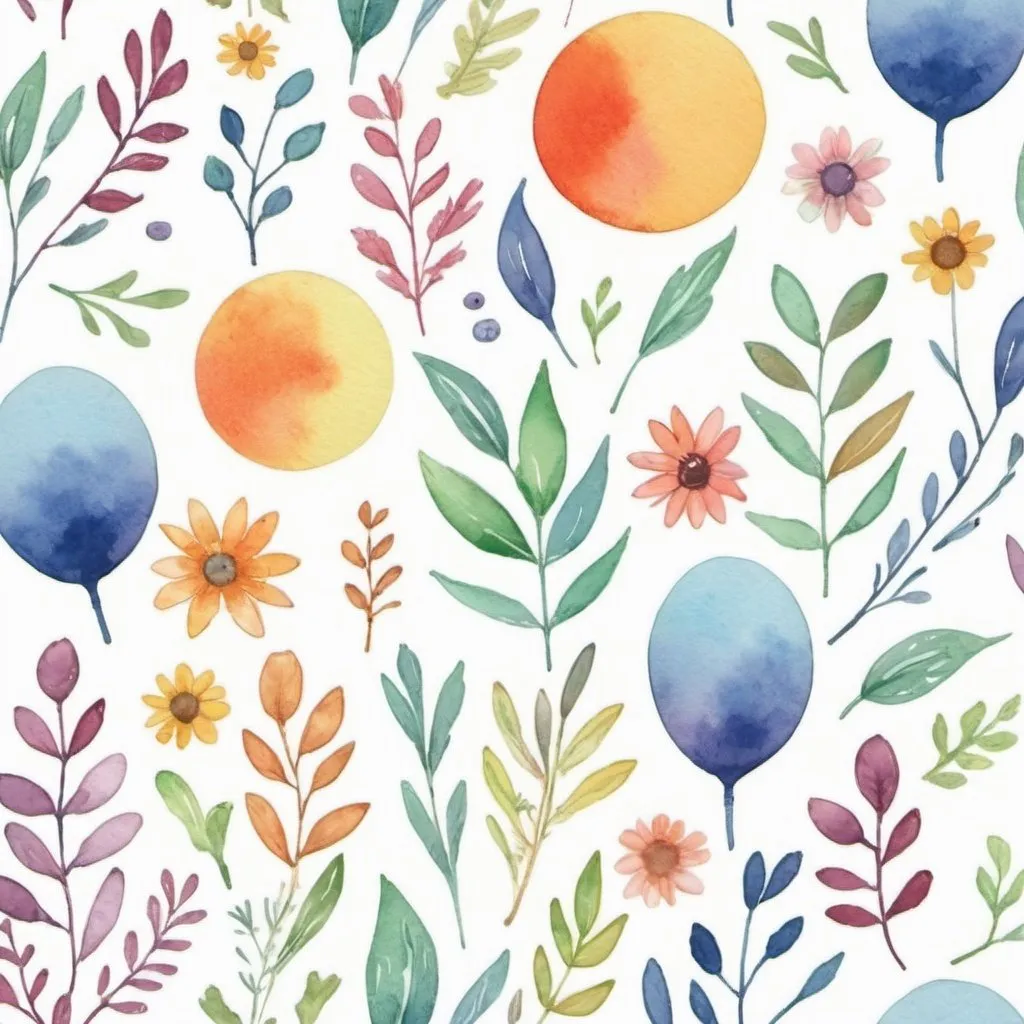 Prompt:  cover for a children's book with a watercolor pattern in boho style suitable for commercial use, on a white background
