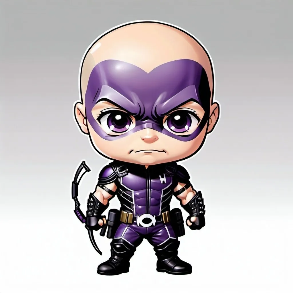 Prompt: hawkeye chibi bald