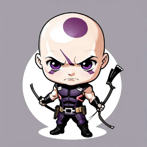 Prompt: hawkeye chibi bald