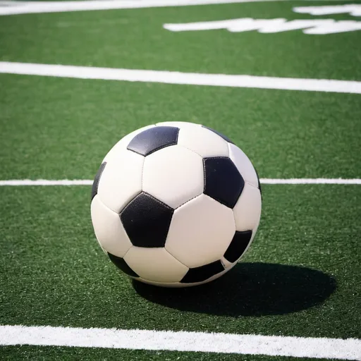 Prompt: A ball (football) on a football field

