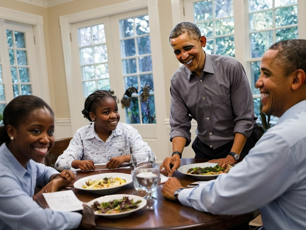 Prompt: Add barack obama to the table 