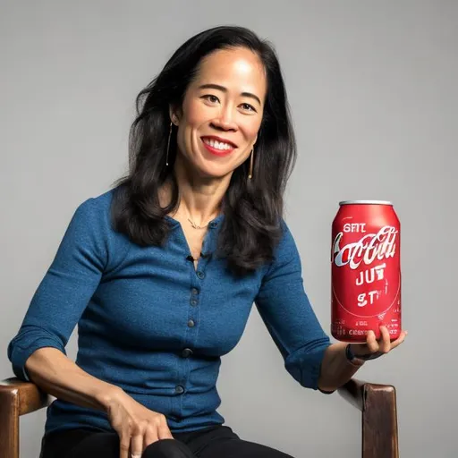 Prompt: a soda called 'grit' with angela duckworth on it