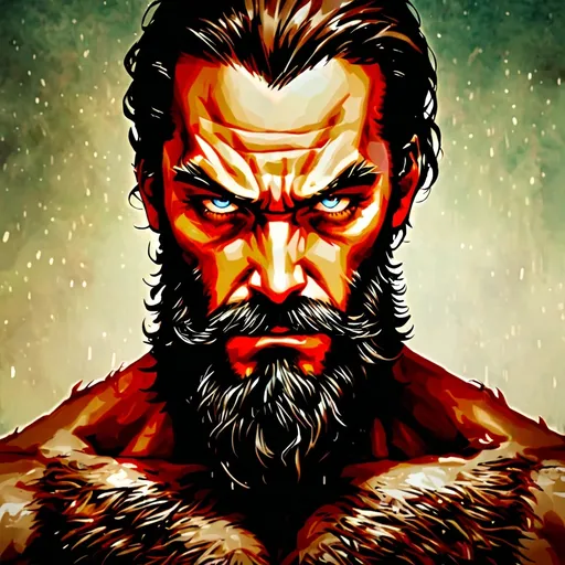 Prompt: (serious man with a beard), intense expression, gritty character portrait, engaging gaze, detailed facial features, consistent lighting from in front of the character, no shadows or shading, high contrast, muted colors, emphasis on strong emotions, (ultra-detailed) character design, captivating and powerful composition, evocative background, portrait art, 4K quality.