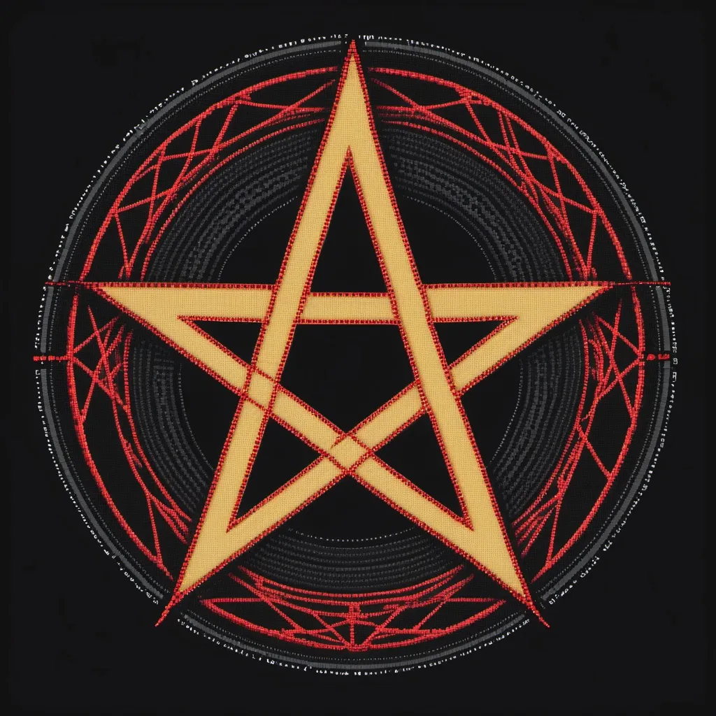 Prompt: Pentagram pixeled