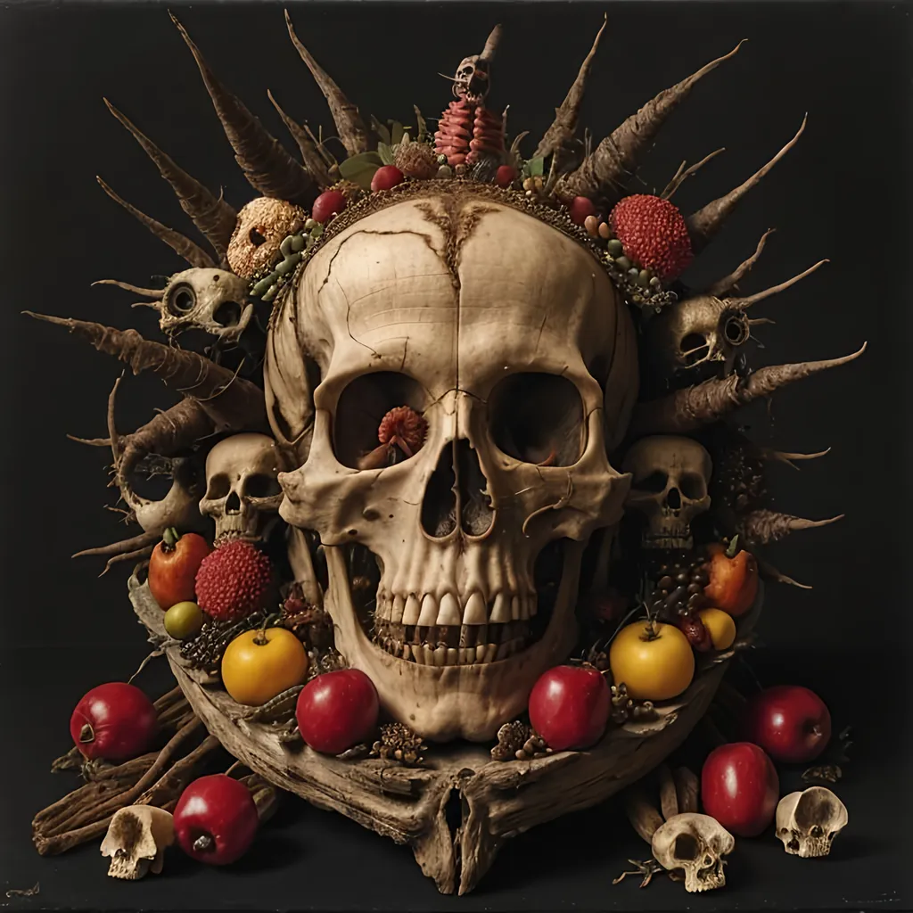 Prompt: the spirit of death, by Giuseppe Arcimboldo 