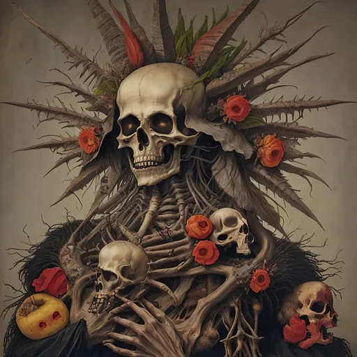 Prompt: the spirit of death, by Giuseppe Arcimboldo 