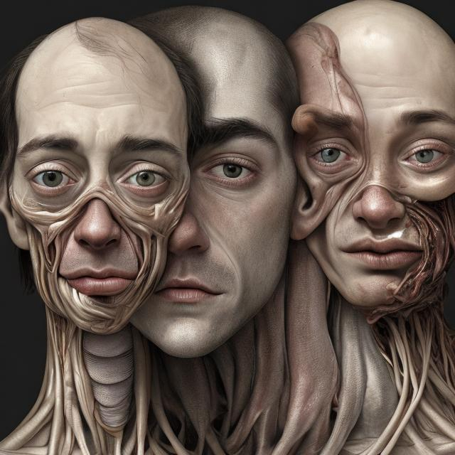 Prompt: a conglomeration from human arms, legs, skin, eyes, noses and mouths all randomly melded together 