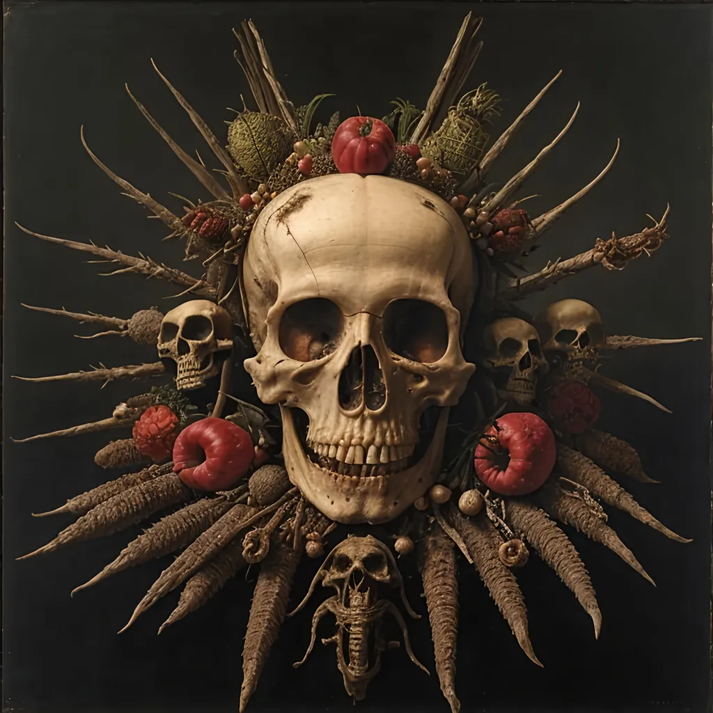 Prompt: the spirit of death, by Giuseppe Arcimboldo 