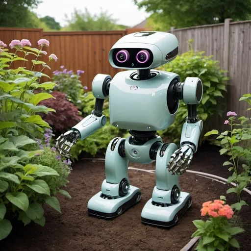 Prompt: GARDEN ROBOT 
