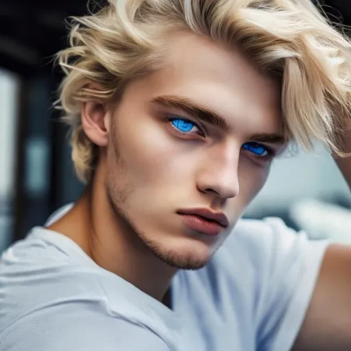 Prompt: Blue eyes, blonde hair, male