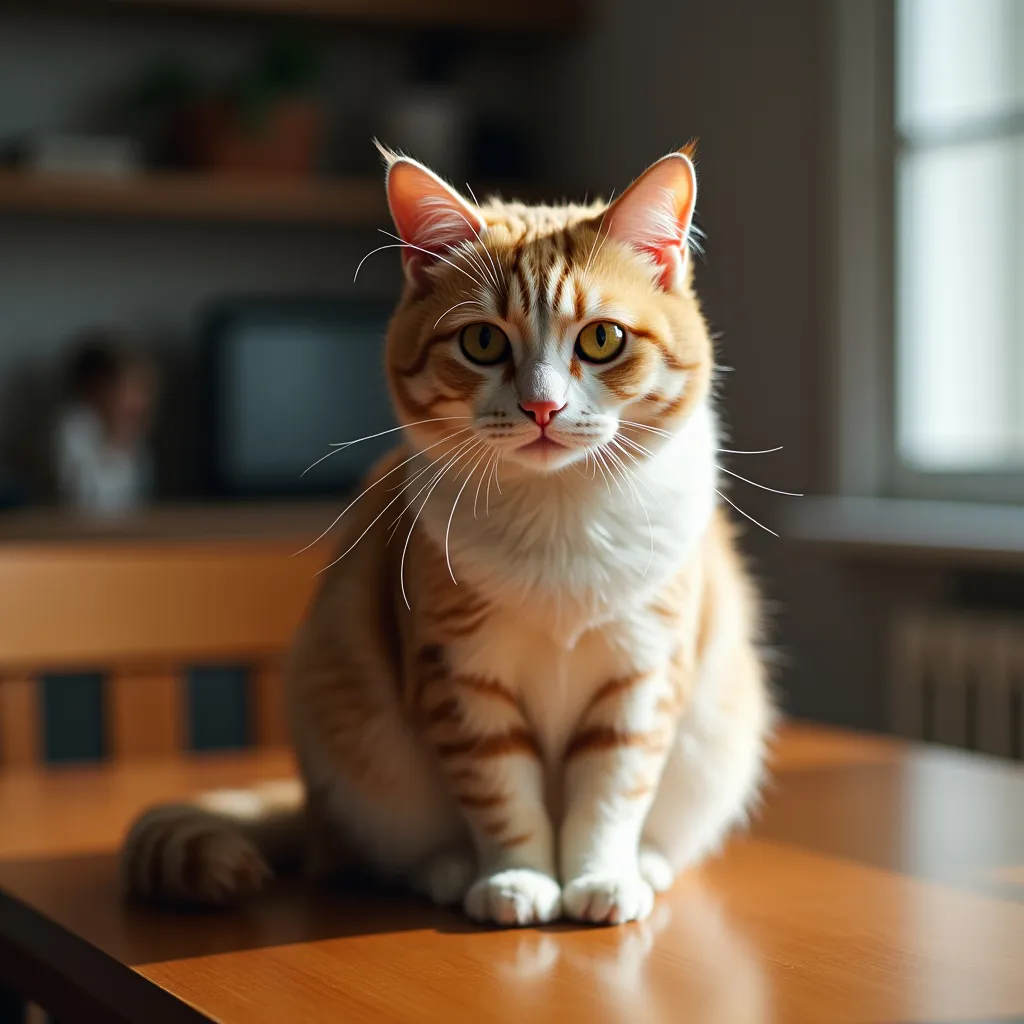 Prompt: A cat sitting on the table