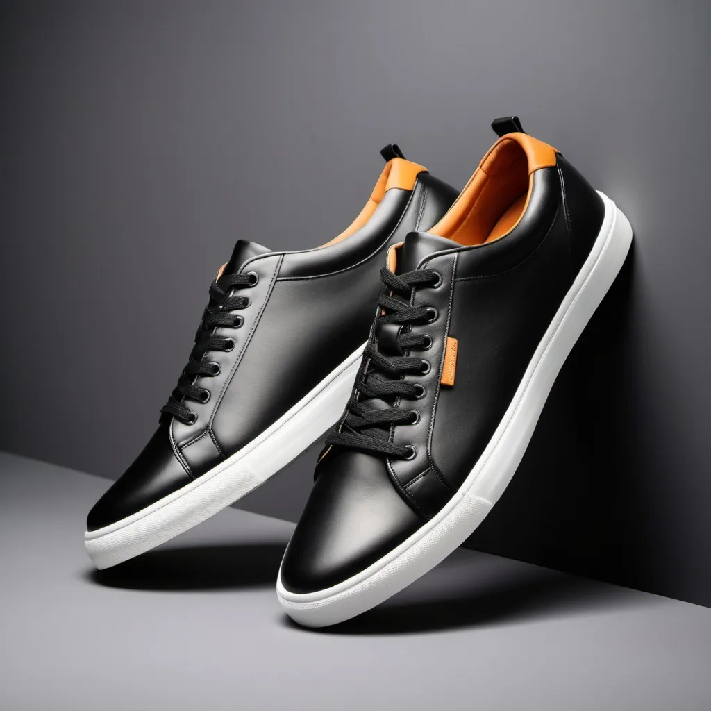 Prompt: A pair of stylish sneakers suitable for casual wear., professional product shot