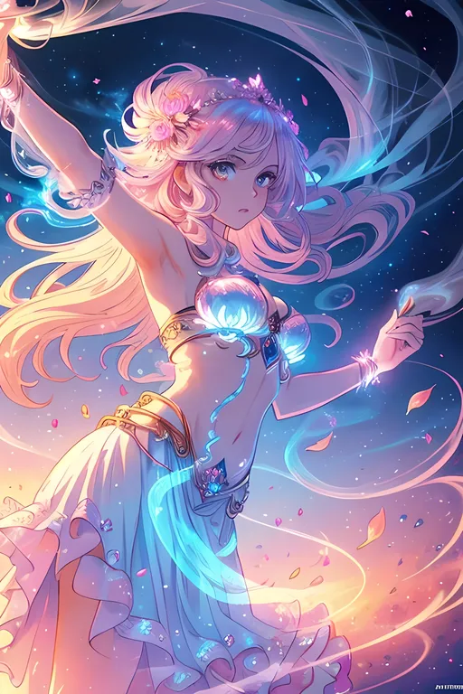 Prompt: ultra detailed illustration of the goddess of life, beautiful eyes, clear eyes, raised arms, angry, petals spread from her arms throughout her surroundings, ready to attack, magical ambient, ((glowy magic)), (glowy smoke:1.5) magical petals, in the desert, fantasy, surreal, keeping realistic proportions, drawing, ink lines, cartoonish vector, vector, manga, anime, art by MSchiffer