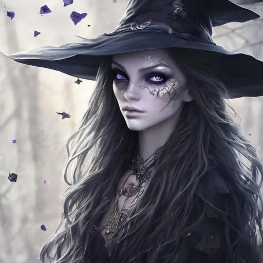 Prompt: Beautiful witch, (masterpiece) (hyper realistic) (8K) (detailed photography) instagram able, centered, extremely detailed face, extremely detailed eyes, extremely detailed clothes, an artyst, show me a woman draw style, clear face, crystal clear eyes.
