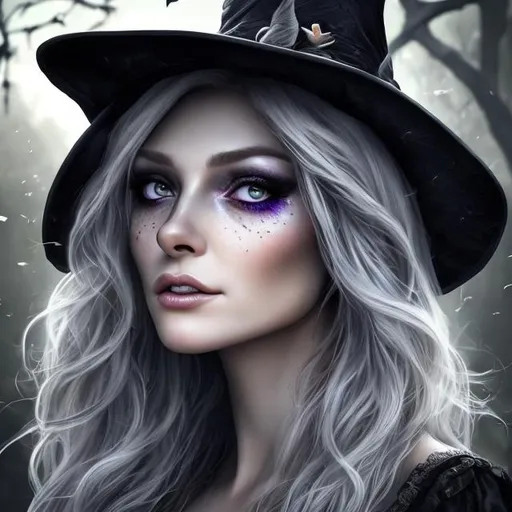 Prompt: Beautiful witch, (masterpiece) (hyper realistic) (8K) (detailed photography) instagram able, centered, extremely detailed face, extremely detailed eyes, extremely detailed clothes, an artyst, show me a woman draw style, clear face, crystal clear eyes.