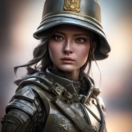 Prompt: Woman Soldier, (masterpiece) (hyper realistic) (8K) (detailed photography) instagram able, centered, extremely detailed face, extremely detailed eyes, extremely detailed clothes, an artyst, show me a woman draw style, clear face, crystal clear eyes.