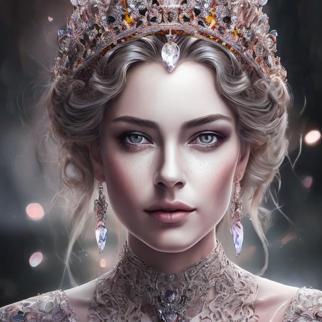 Prompt: Beautiful Queen (masterpiece) (hyper realistic) (8K) (detailed photography) instagram able, centered, extremely detailed face, extremely detailed eyes, extremely detailed clothes, an artyst, show me a woman draw style, clear face, crystal clear eyes.